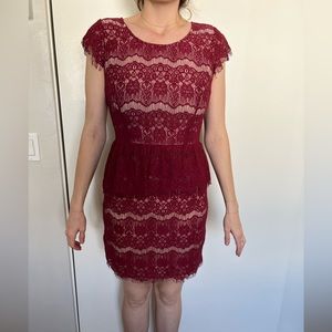 Maeve (Anthropologie) Maroon Lace Dress
